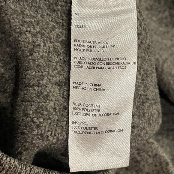 Eddie Bauer Men's XXL Radiator Fleece Snap Mock Pullover Gray Vintage 2000s - Picture 7 of 10